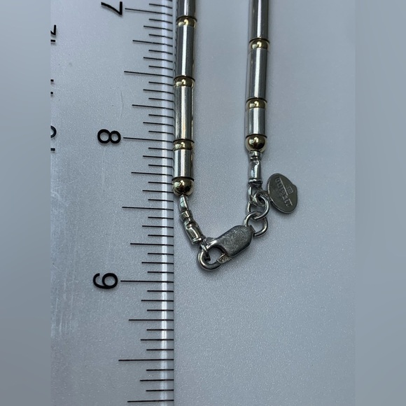 Silpada Rare HTF Sterling Silver & 9K Gold Bead & Tube Unisex Necklace - 18ā - Picture 14 of 15